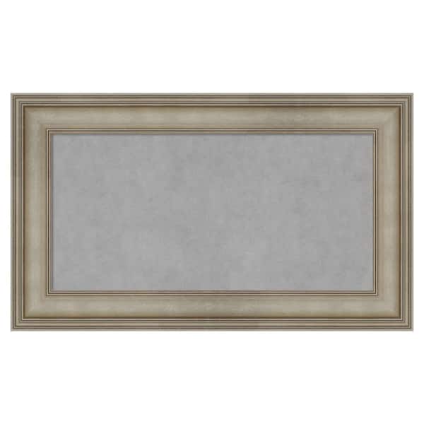Amanti Art Mezzanine Antique Silver Narrow 29 in. x 17 in. Framed Magnetic Board