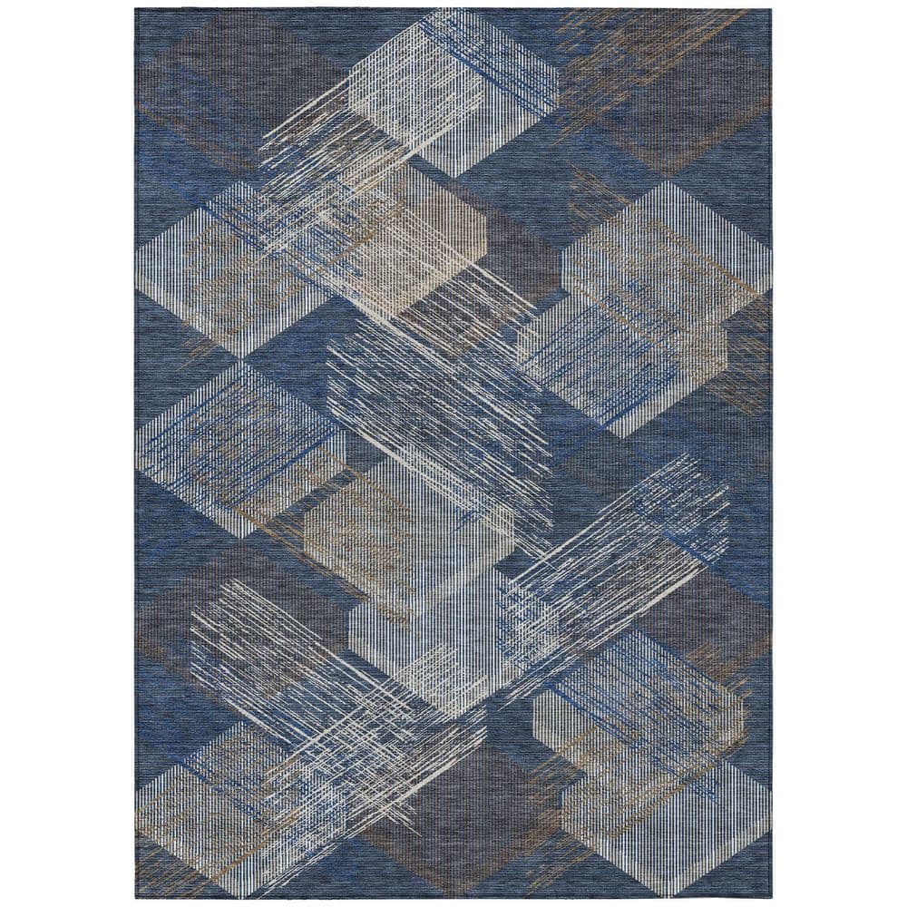 Chantille Machine Washable Indoor/Outdoor Abstract ACN2637 Navy 8 ft. x 10 ft. Area Rug price history on PriceWatchPro