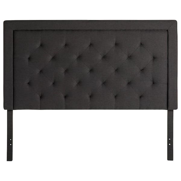 Brookside Ella Upholstered Charcoal Full Headboard with Diamond Tufting