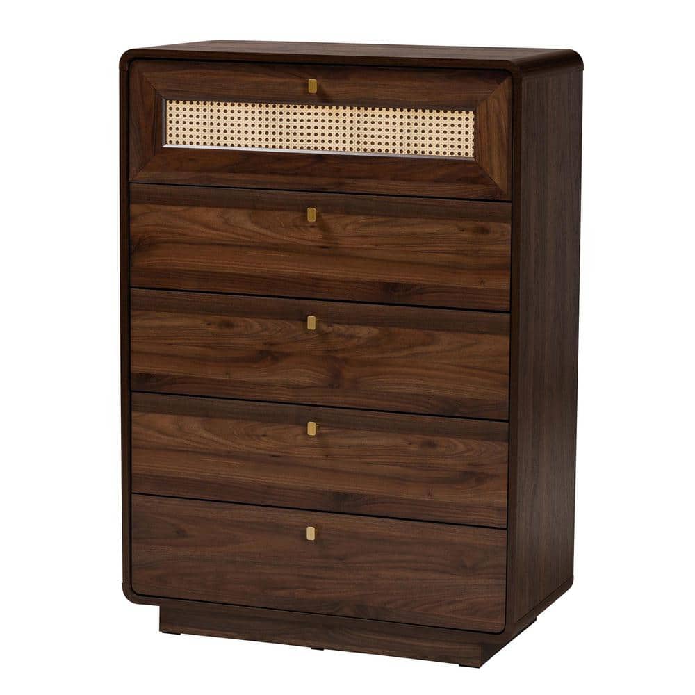 Jenibelle Walnut Brown 5-Drawer 31.5 in. Chest of Drawers price history on PriceWatchPro