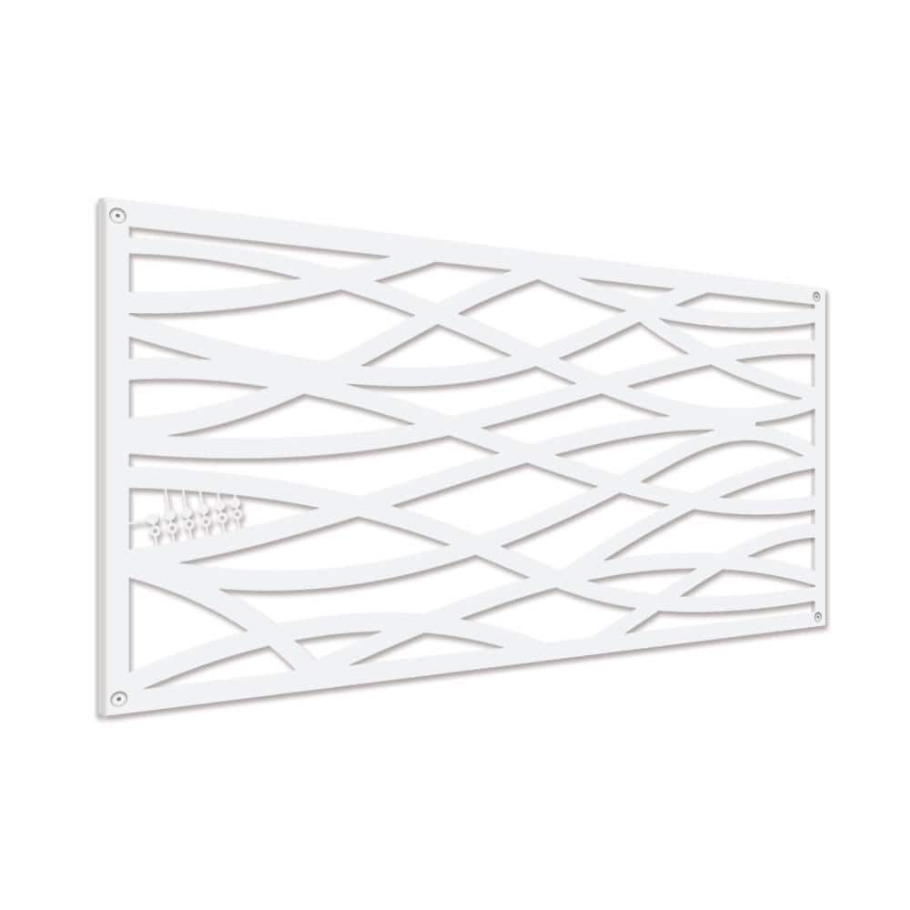 White Wave Decorative Privacy Lattice Panel 2ft x 4ft