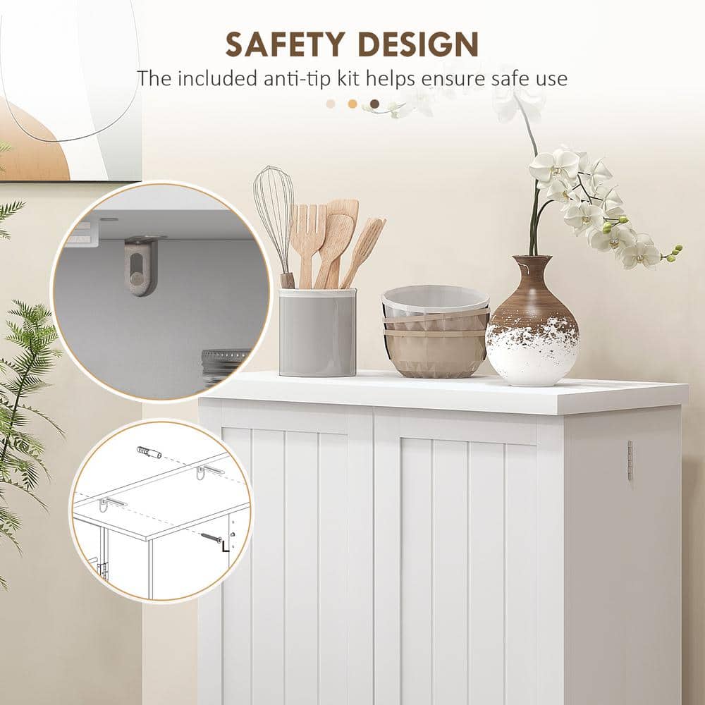 White Recessed Panel 41" Kitchen Pantry with Adjustable Shelves