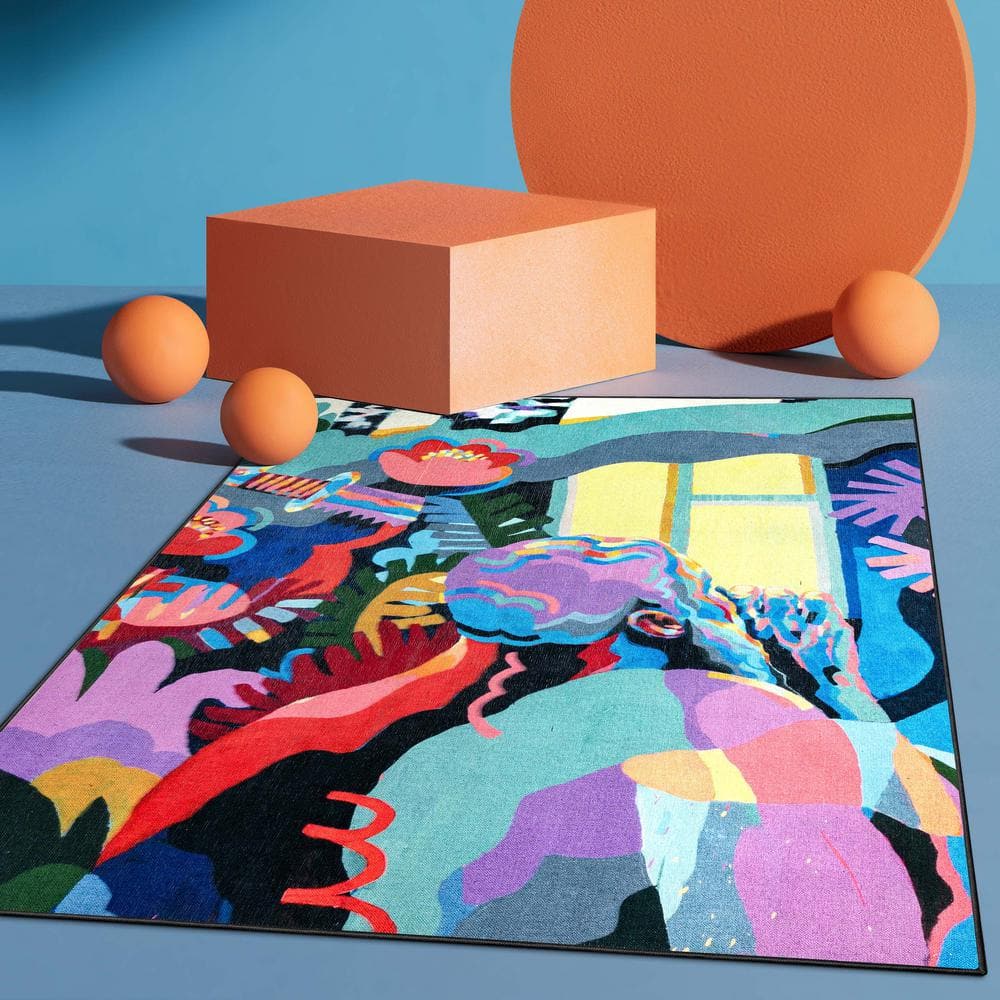 Vibrant Multicolor Synthetic Rectangular Washable Area Rug