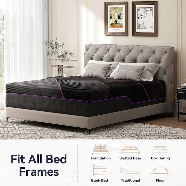 Memory Foam Mattress 12 in., Medium Firm Full Size Mattress in a Box with Removable Cover and CertiPUR-US, Black