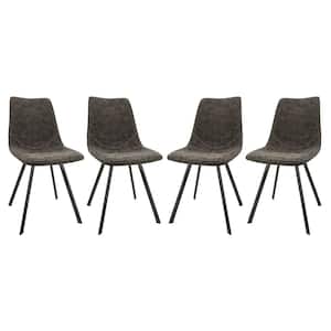 Markley Grey Faux Leather Dining Chair Set of 4