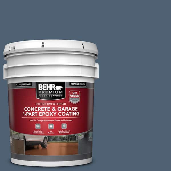 BEHR PREMIUM 5 gal. #PPU14-19 English Channel Self-Priming 1-Part Epoxy Satin Interior/Exterior Concrete and Garage Floor Paint