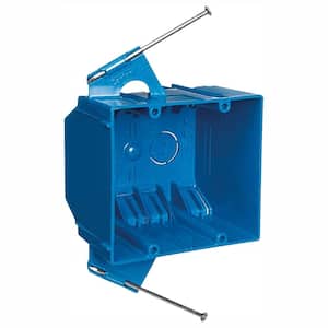 2-Gang 32 cu. in. Blue PVC New Work Electrical Switch and Outlet Box (Case of 50)