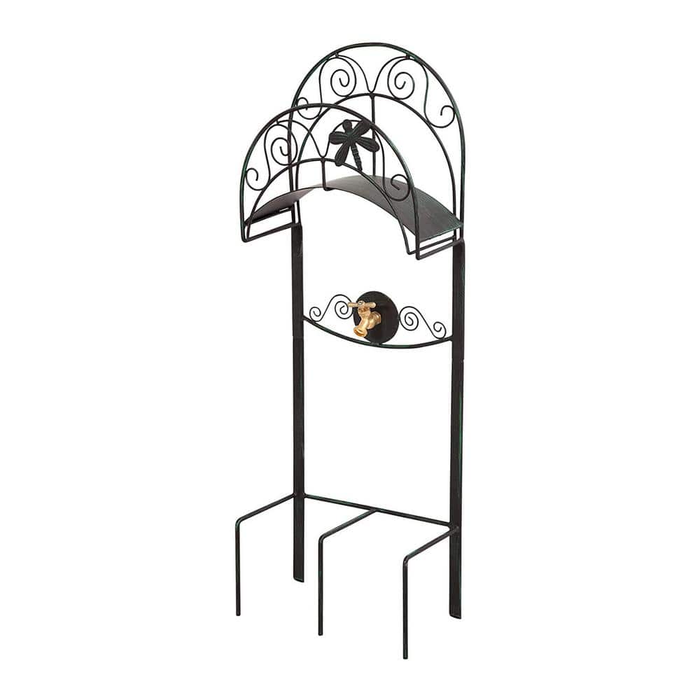 Patina Steel Dragonfly Decorative Garden Hose Stand