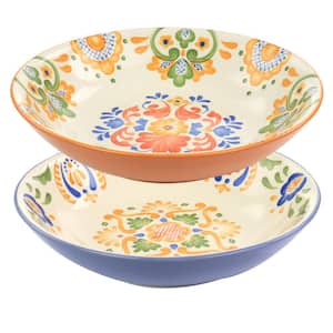 California Design 76 fl. oz. Multicolor Stoneware Salad Bowl (Set of 2)