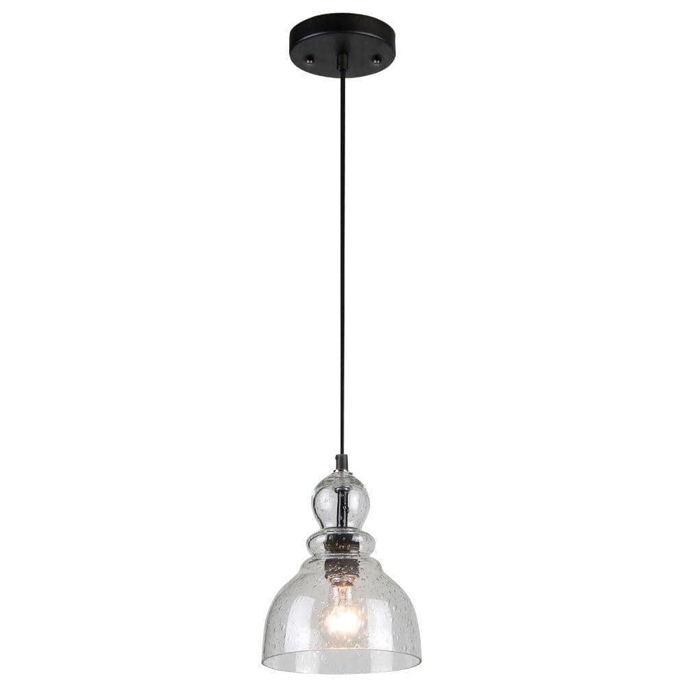 Copper Westinghouse Lighting 6205400 One-Light Adjustable Vintage Mini Pendant with Amber Glass 