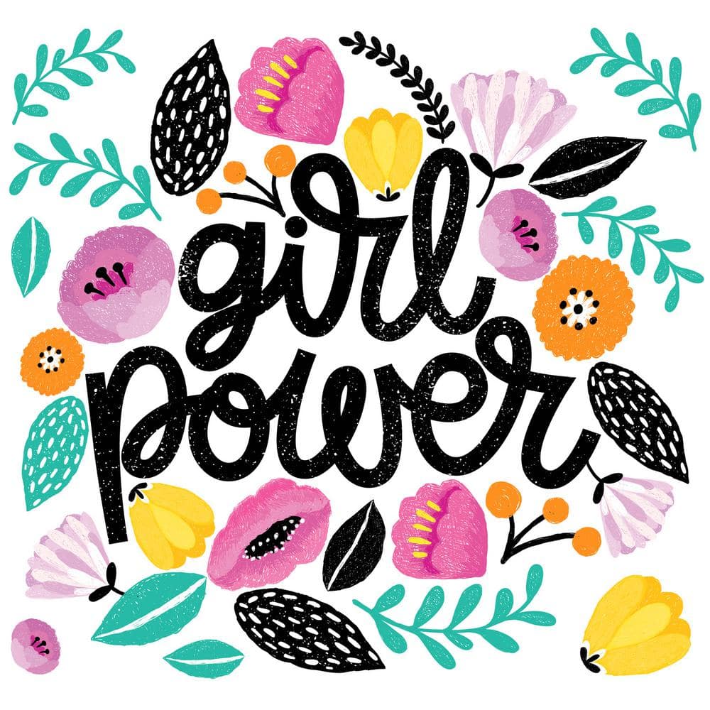 Girl Power Multicolor Vinyl Peel and Stick Wall Decal