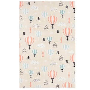 Balloon Ride Red 5 ft. x 8 ft. Contemporary Area Rug