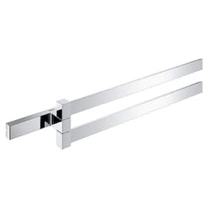 Selection Cube 15 in. Double Towel Bar in Starlight Chrome