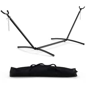 3.3 ft. Metal 2-Person Hammock Stand in Black Heavy-Duty Frame Storage bag Included 450 lbs. Capacity