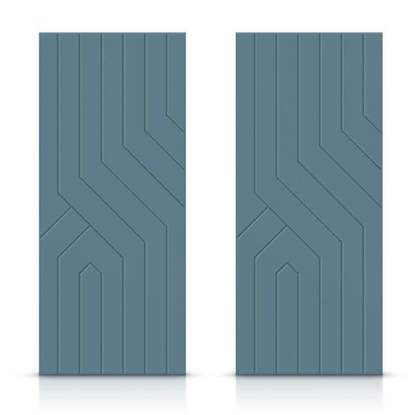 CALHOME 60 in. x 96 in. Hollow Core Dignity Blue Painted Composite MDF Interior Double Closet Sliding Doors