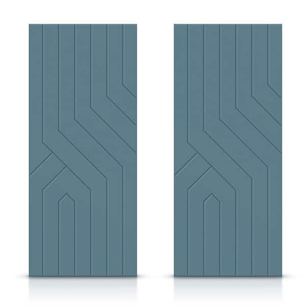 CALHOME 72 in. x 96 in. Hollow Core Dignity Blue Painted Composite MDF Interior Double Closet Sliding Doors