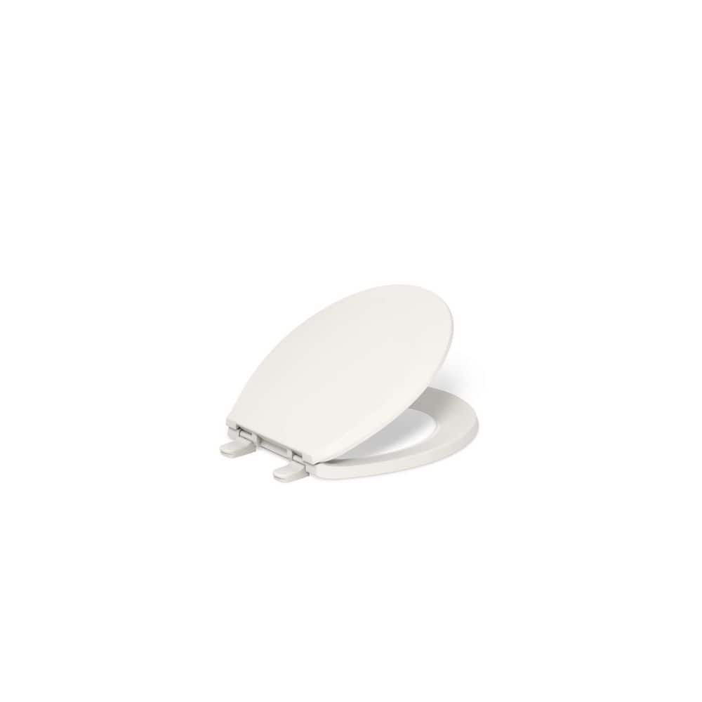 Lustra Round Closed-Front Toilet Seat with Quick-Release Hinges in Biscuit