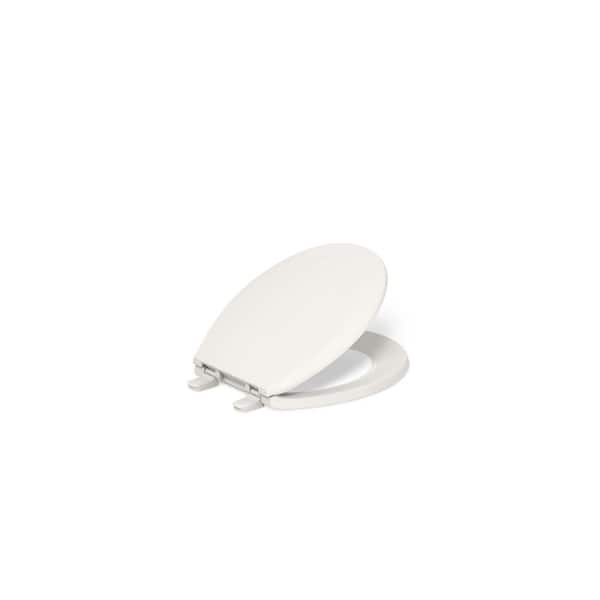 KOHLER Lustra Round Closed-Front Toilet Seat with Quick-Release Hinges in Biscuit