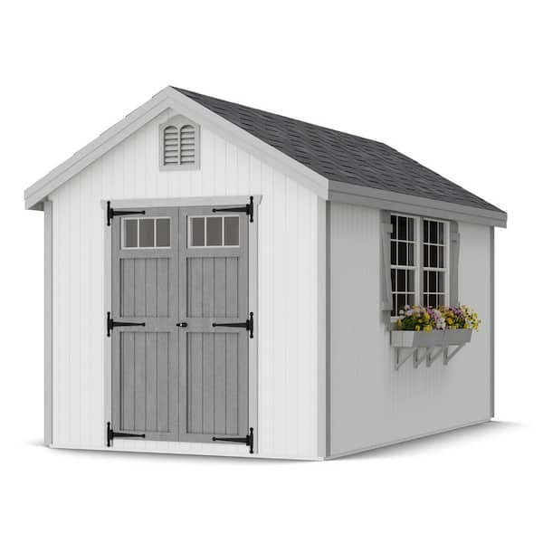 Little Cottage Co. Colonial Williamsburg 8 ft. x 14 ft. Outdoor Wood Storage Shed Precut Kit with Operable Windows (112 sq. ft.)