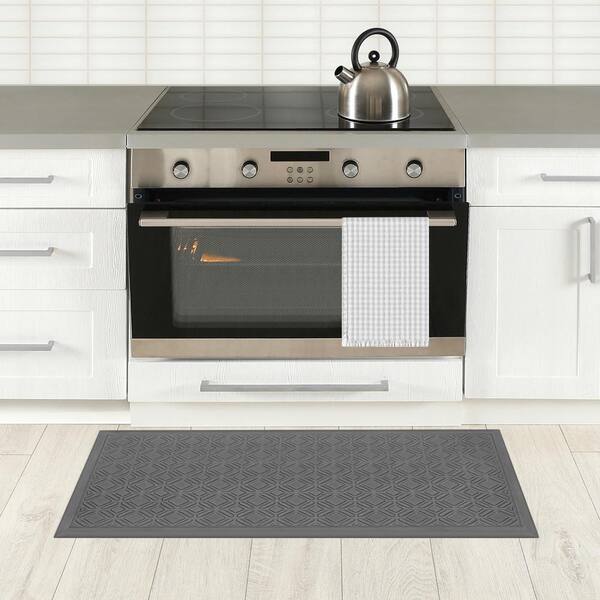 36 x 20 Herringbone Comfort Kitchen Rug Gray - Threshold™