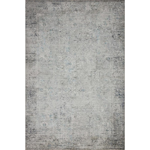 Loloi Drift Ivory/Silver 2 ft. 6 in. x 9 ft. 6 in. Contemporary Abstract Runner Rug