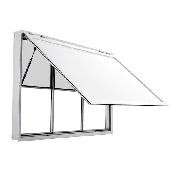 Concession Window 64x40 in. Aluminum Alloy Service Window, Up to 85 Degrees Stand Serving w/ 3 Fixed & 3 Sliding Windows