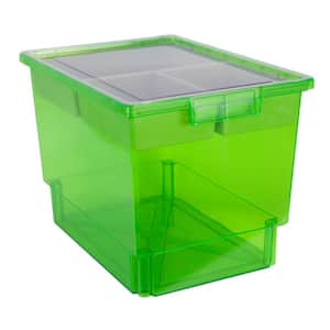 Bin/ Tote/ Tray Divider Kit - Triple Depth 12" Bin in Neon Green - 3 pack