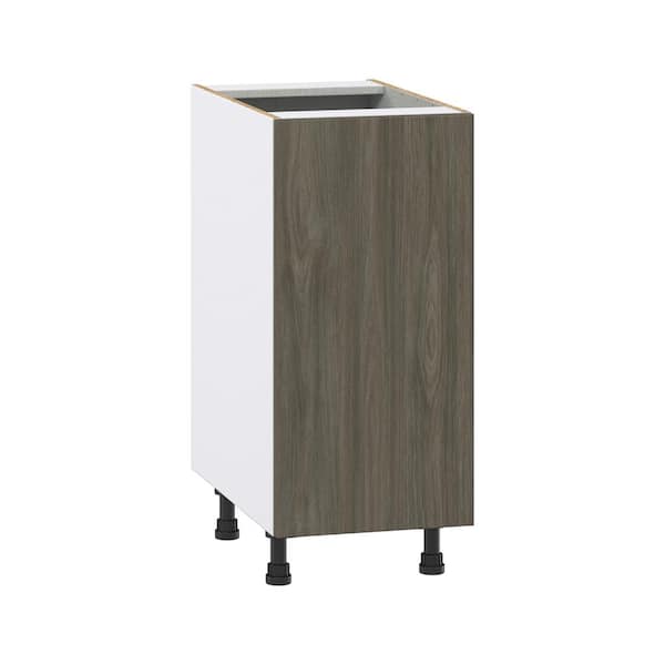 J COLLECTION Medora 15 in. W x 34.5 in. H x 24 in. D Textured Slab Walnut Assembled Base Kitchen Cabinet with 3 Inner Drawers