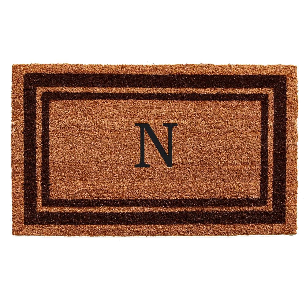 Brown Border Monogram Door Mat 24 in. x 36 in. (Letter N) price history on PriceWatchPro