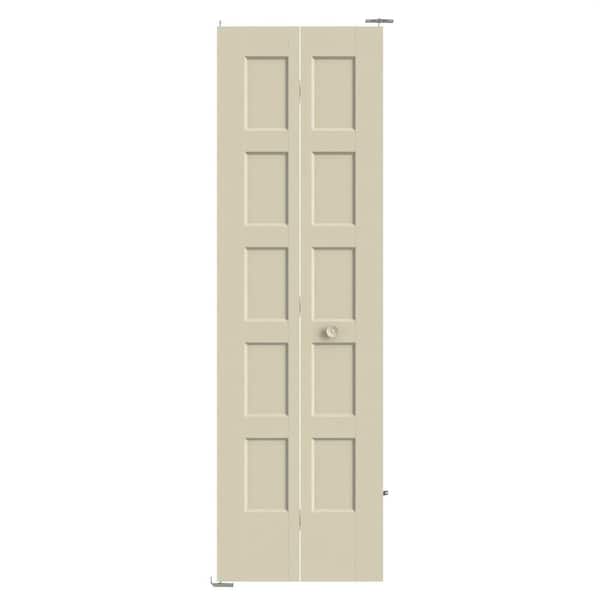 Masonite 24 in. x 80 in. 5-Panel Bayshore Hollow Core Golden Haystack Molded Composite Bi-Fold Door
