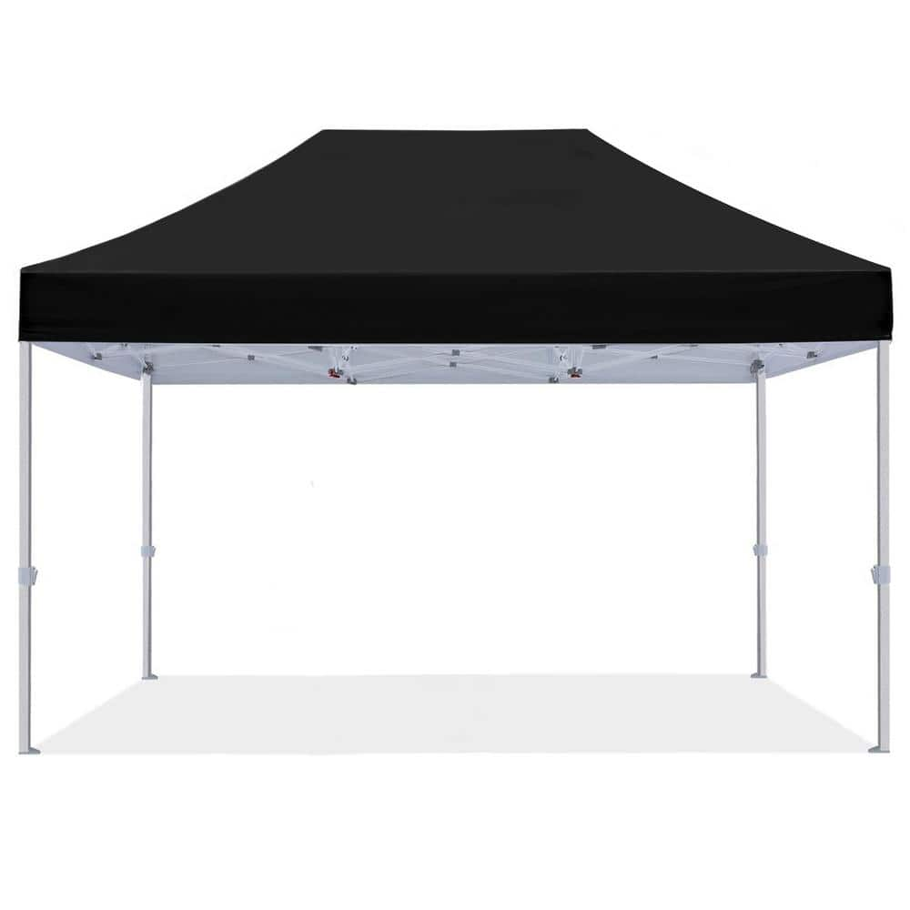 Terracemaster Commercial 10 ft. x 15 ft. Black Pop Up Canopy Tent with ...