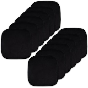 Black, Honeycomb Memory Foam Square 16 in. x 16 in. Non-Slip Back Chair Cushion (12-Pack)