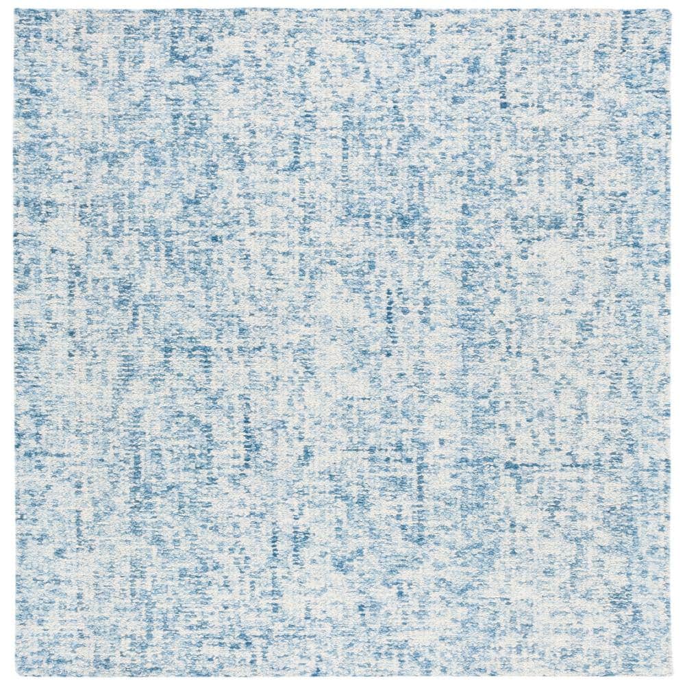 SAFAVIEH Abstract Blue/Ivory 6 ft. x 6 ft. Contemporary Marble Square