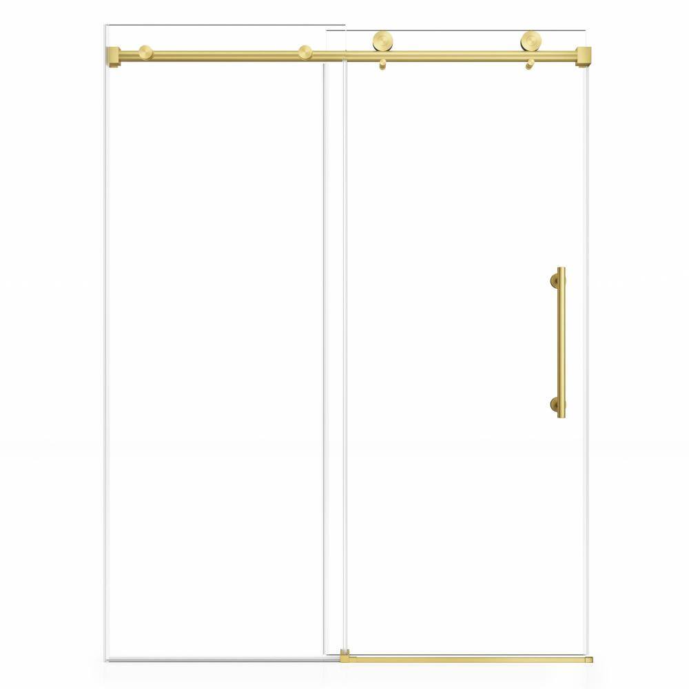 "61-66 in. W x 72 in. H Sliding Frameless Shower Door in Brushed Gold with 1/4"" Clear Tempered Glass" price history on PriceWatchPro