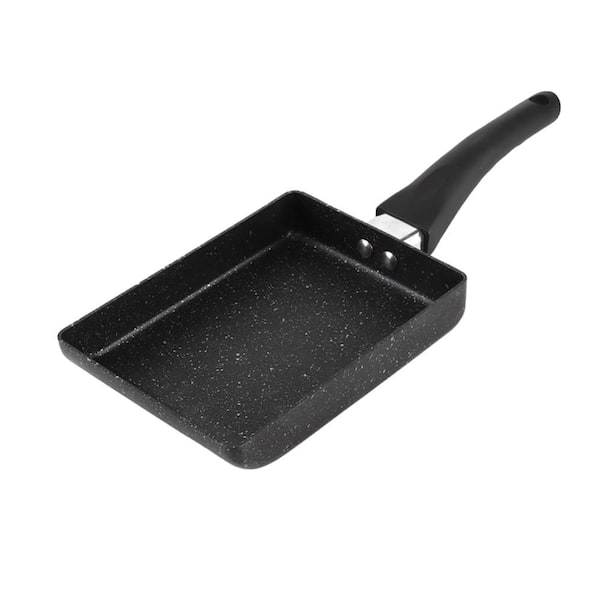 Square Japanese Tamagoyaki Omelette Pan Nonstick Rectangle Egg Roll Skillet with Plastic Handle for Sushi