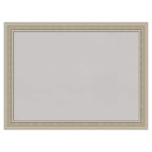 Mezzo Silver Wood Framed Grey Corkboard 32 in. x 24 in. Bulletin Board Memo Board