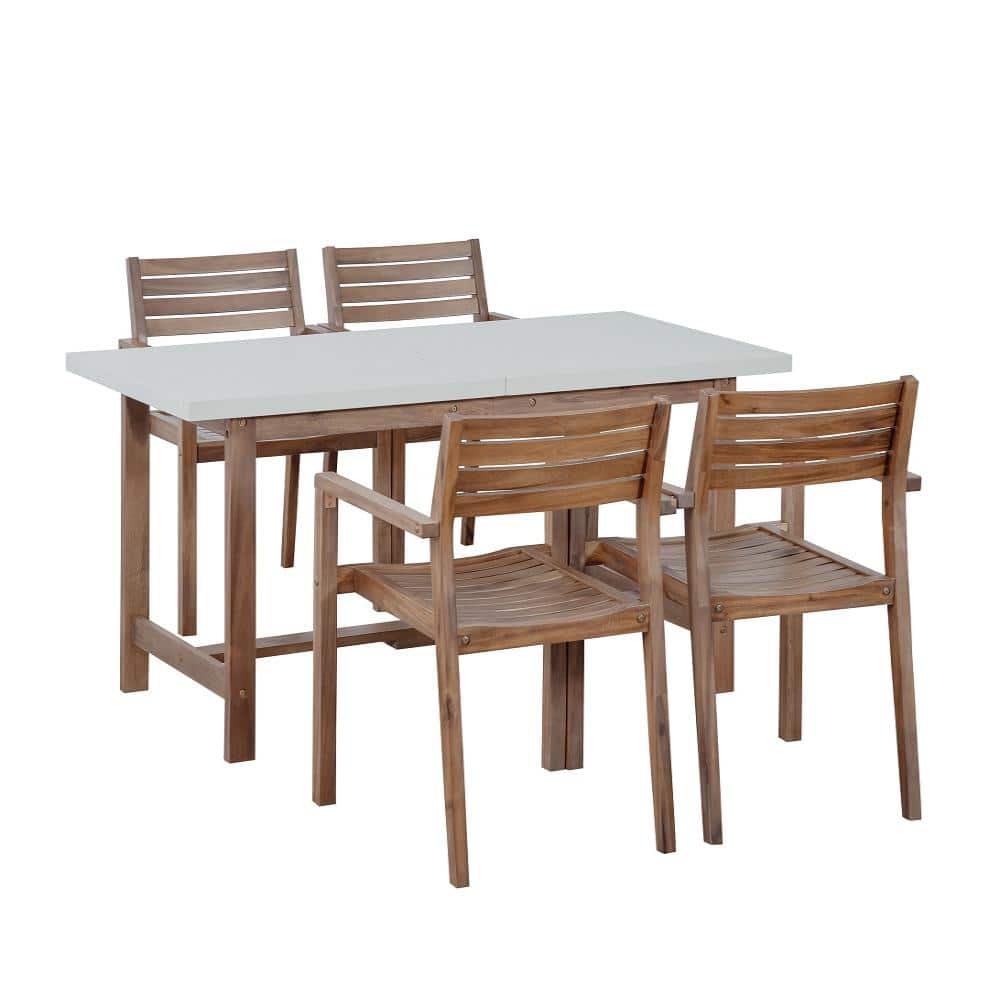 5-Piece Wood Patio Dining Set, Conversation Set, All-Weather Use price history on PriceWatchPro