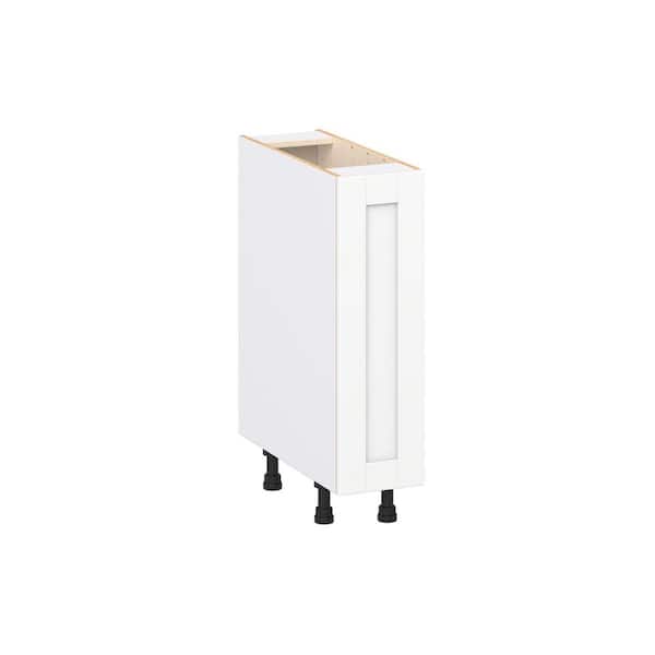 Milton 9 in. W x 24 in. D x 34.5 in. H Assembled Shaker Left Pullout Spice Rack Base Kitchen Cabinet in Bright White