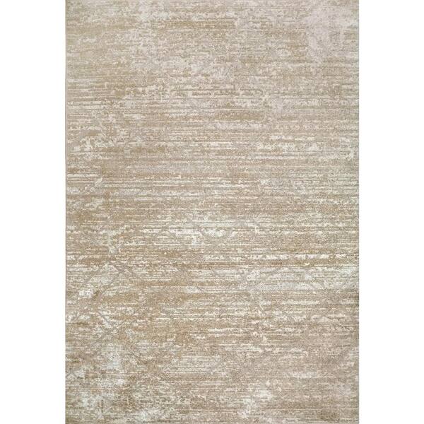 Dynamic Rugs Momentum Taupe/Ivory 2 ft. 2 in. X 7 ft. 7 in. Abstract Indoor/Outdoor Area Rug