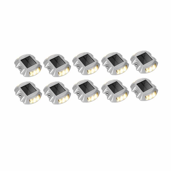 12-Pack Solar Dock Lights, IP68 Waterproof LED Deck Lighting for Driveway, Pathway, Lake, Sidewalk, Warm White