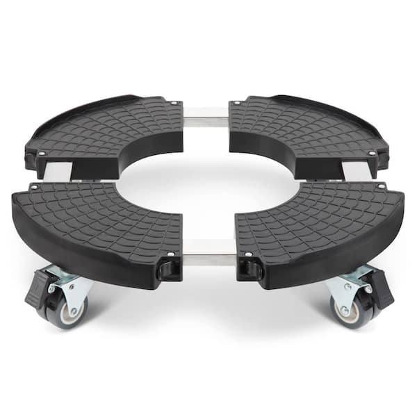 15 in. to 21 in. Adjustable Metal Plant Stand with Wheels, Rolling Planter Caddy for Indoor/Outdoor Flower Pots, Black