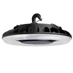 11.42 in. 250-Watt Equivalent Integrated LED Dimmable Black Economy UFO High Bay Light 5000K