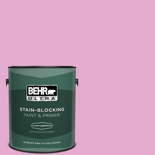 BEHR ULTRA 1 gal. #680A-3 Pink Bliss Extra Durable Semi-Gloss Enamel Interior Paint & Primer