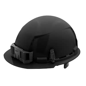 BOLT Black Type 1 Class C Front Brim Vented Hard Hat with 6-Point Ratcheting Suspension