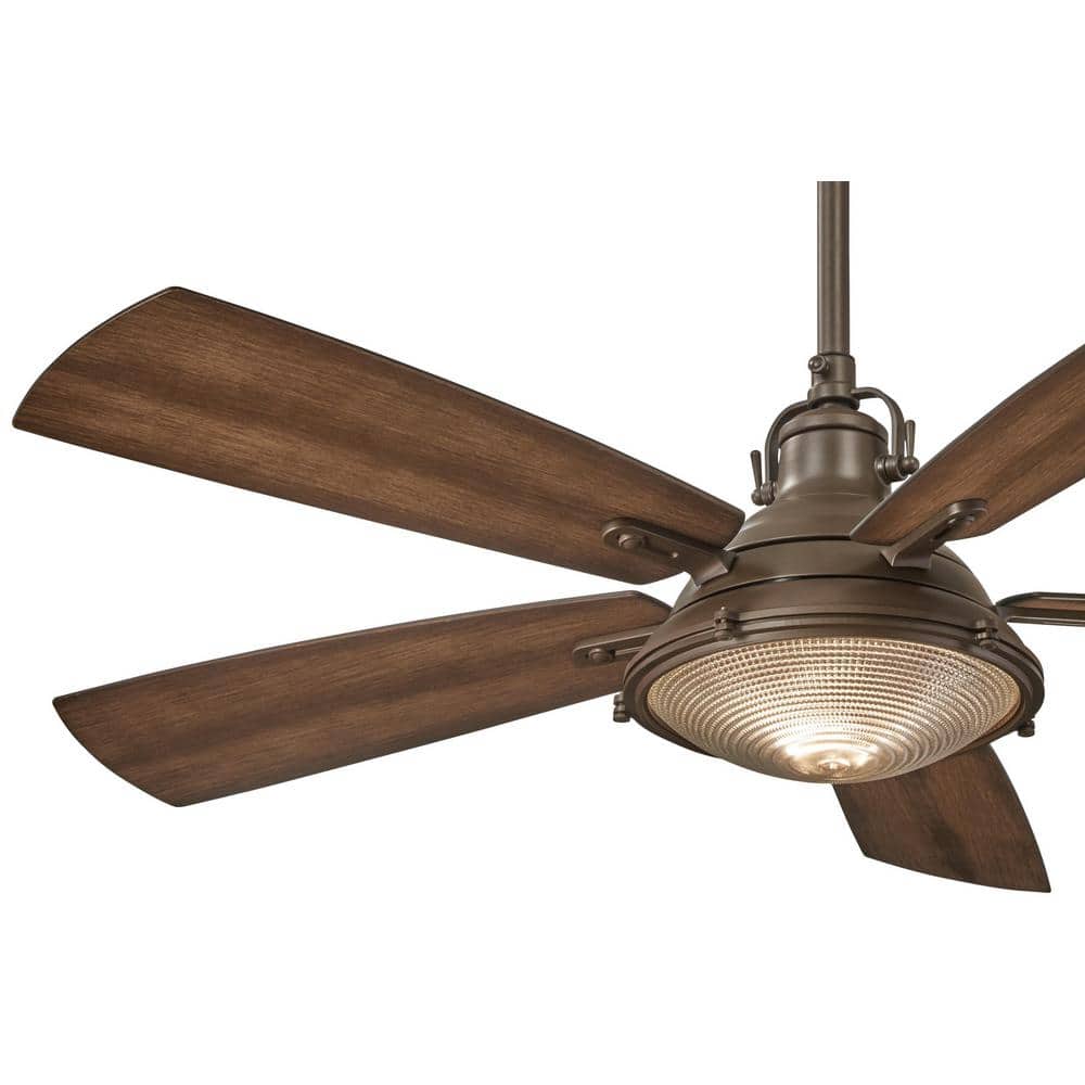 56" Oil Rubbed Bronze Outdoor Ceiling Fan with LED Light and Remote