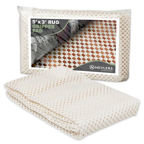 3 ft. x 5 ft. Premium Grip and Dual Surface Non-Slip Rug Pad in White