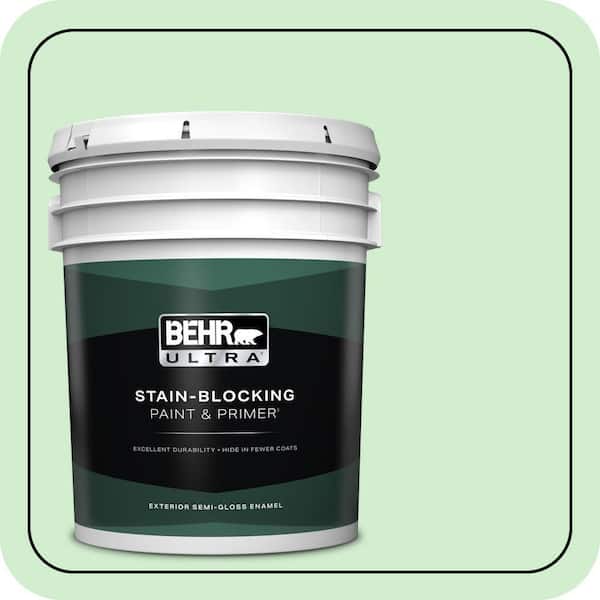 BEHR ULTRA 5 gal. #450A-2 Kiwi Squeeze Semi-Gloss Enamel Exterior Paint & Primer