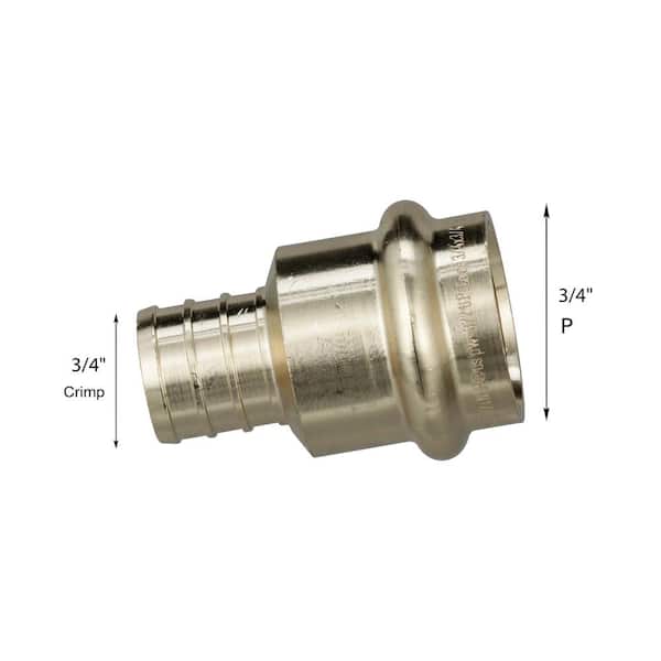 PureFlow 3/4 in. Crimp/Press Zero-Lead Bronze Transition Coupling (25-Pack)