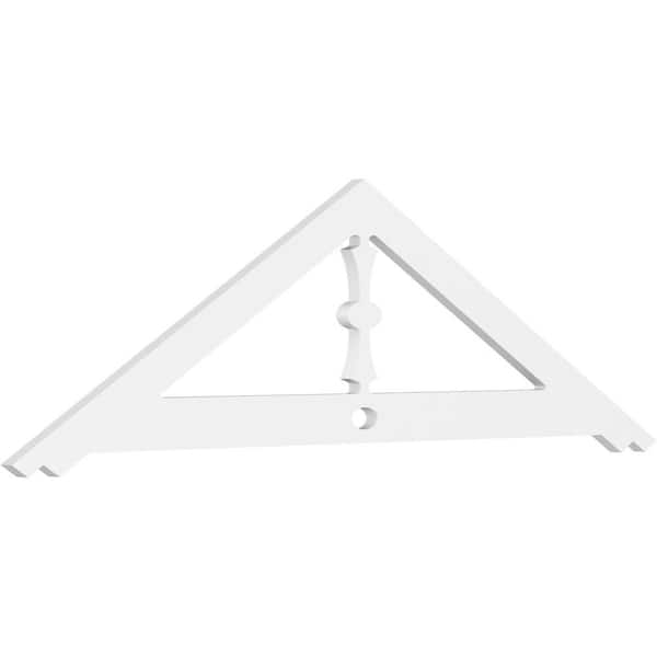 Ekena Millwork 1 in. x 60 in. x 17-1/2 in. (7/12) Pitch Artisan Gable Pediment Architectural Grade PVC Moulding