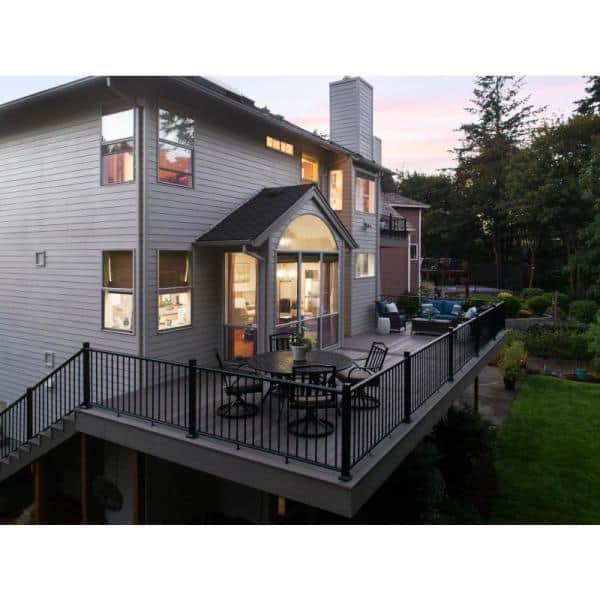 CitySide 2-1/2 in. x 2-1/2 in. x 38 in. Matte Aluminum Corner Post Black